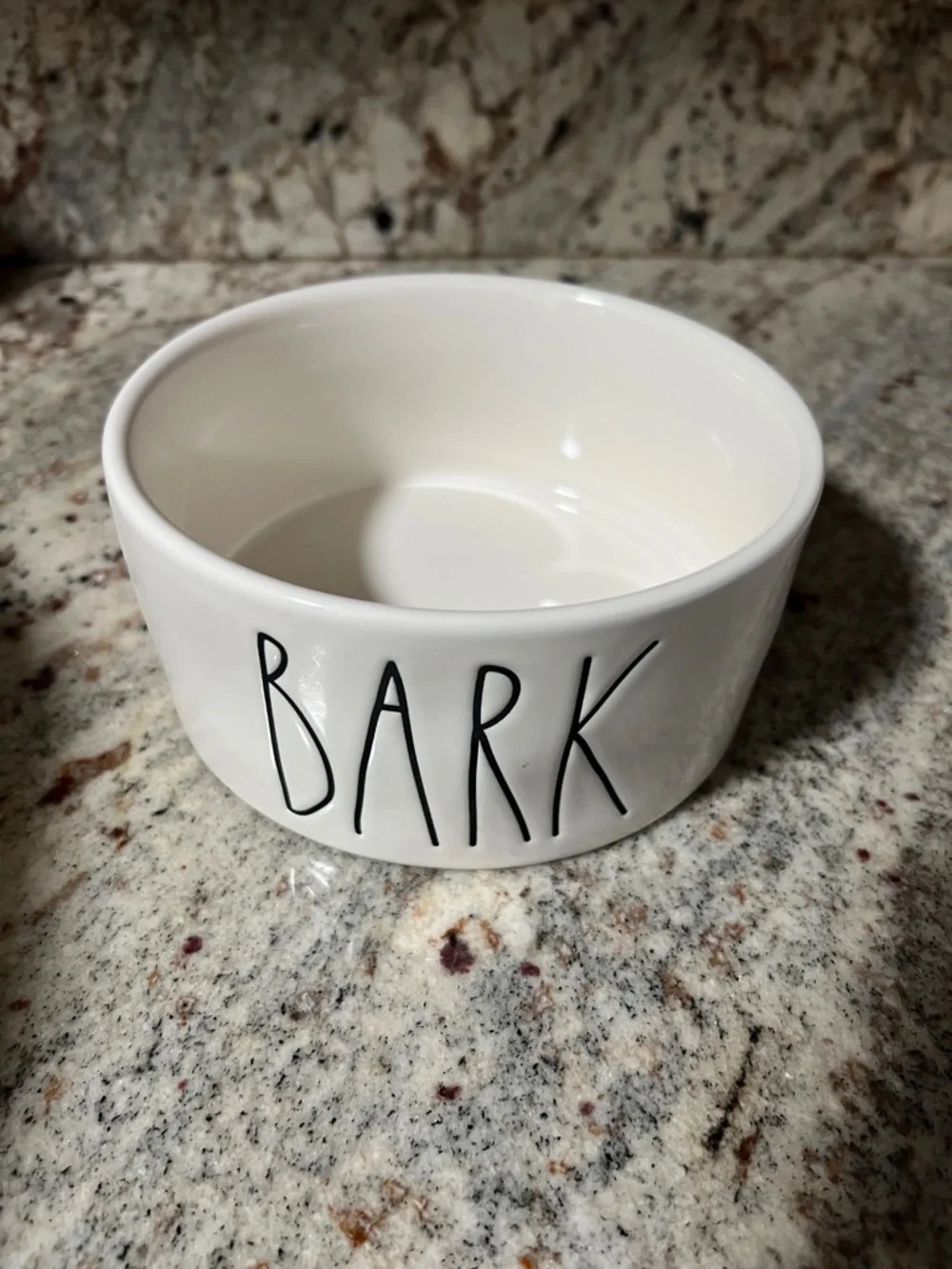 Rae Dunn White Ceramic Dog Bowl - BARK